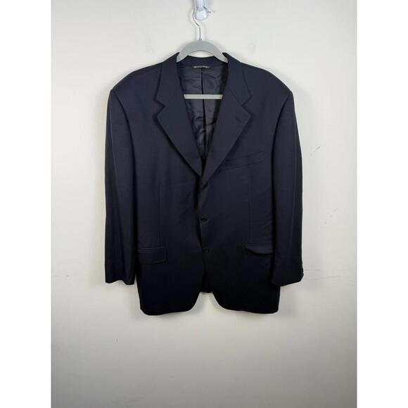 Canali Made In Italy Blazer Sport Jacket Wool Italy Black 56R - Picture 1 of 9